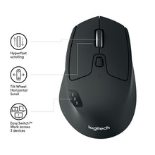 Load image into Gallery viewer, Logitech M720 Triathlon Wireless Mouse, Bluetooth - (BLACK)