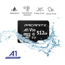 Load image into Gallery viewer, ARCANITE AKV30A1512 512GB microSD XC Memory Card with Adapter - (BLACK)