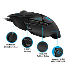 Load image into Gallery viewer, Logitech G502 HERO Gaming Mouse 16000 DPI, German Package - (BLACK)
