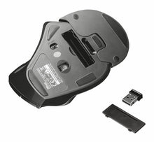 Load image into Gallery viewer, Trust 21722 Vergo Wireless Ergonomic Mouse for PC and Laptop, 2400 DPI with 9 Buttons - (BLACK)