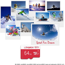 Load image into Gallery viewer, LONDISK 4K 64GB micro sd card with SD card Adapter - (RED)