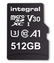 Load image into Gallery viewer, Integral 512GB micro SD card 4K Ultra-HD video Premium High Speed Memory - (BLACK)