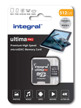 Load image into Gallery viewer, Integral 512GB micro SD card 4K Ultra-HD video Premium High Speed Memory - (BLACK)