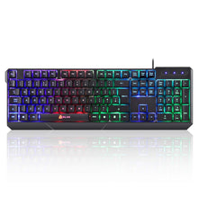 Load image into Gallery viewer, KLIMTM Chroma Gaming Keyboard - Wired Back light LED Rainbow Lighting, Waterproof - (BLACK)