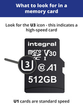 Load image into Gallery viewer, Integral 512GB micro SD card 4K Ultra-HD video Premium High Speed Memory - (BLACK)