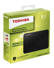 Load image into Gallery viewer, Toshiba HDTB410EK3AA 1TB Canvio Basics 2.5-Inch USB 3.0 Portable External Hard Drive - (BLACK)