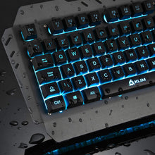 Load image into Gallery viewer, KLIMTM Lightning - New - QWERTY Hybrid Gaming Keyboard Gamer - (BLACK)
