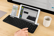 Load image into Gallery viewer, Logitech K780 Multi-Device Wireless USB, Bluetooth Keyboard UK Layout (DARK GRAY/WHITE)